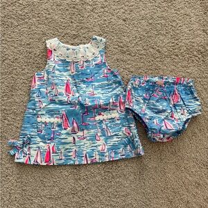 Lilly Pulitzer Nautical Diaper Cover Set - Blue and Pink